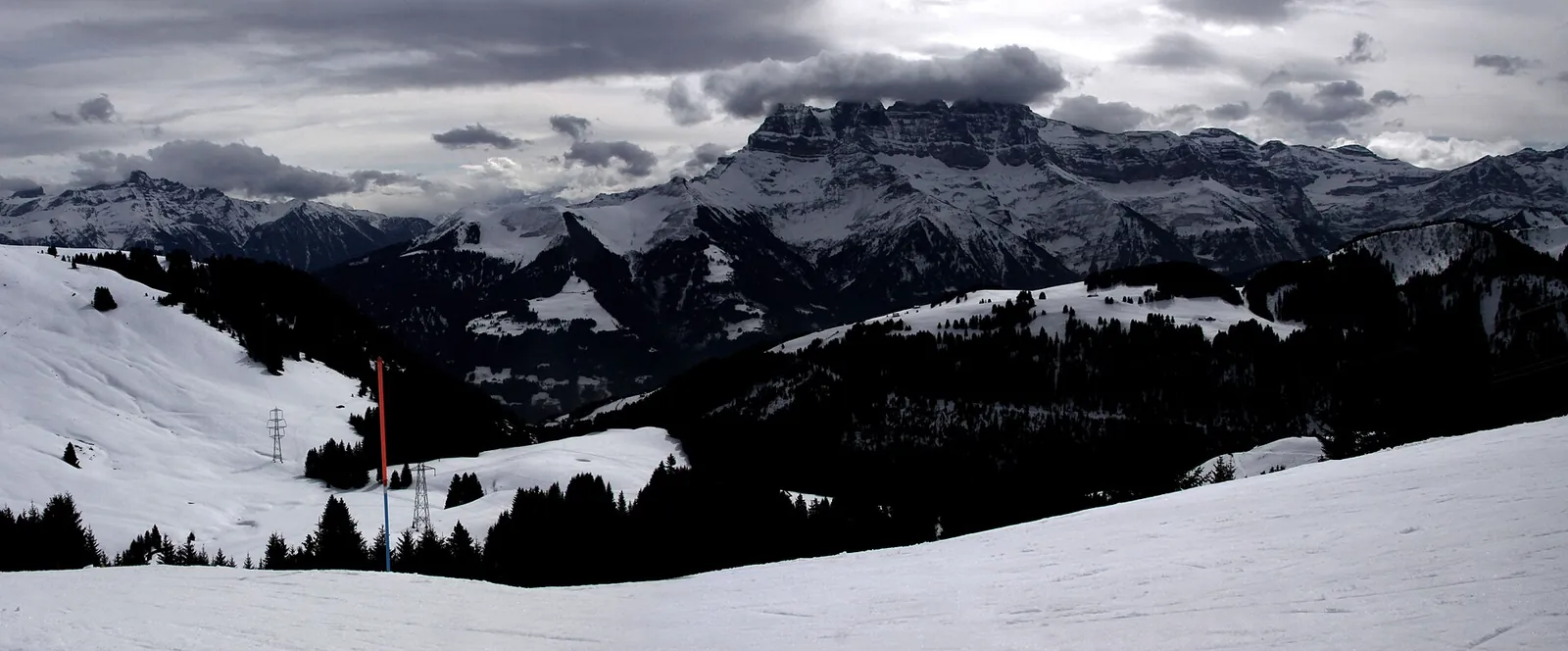 Pister i Châtel med Dents du Midi i bakgrunden