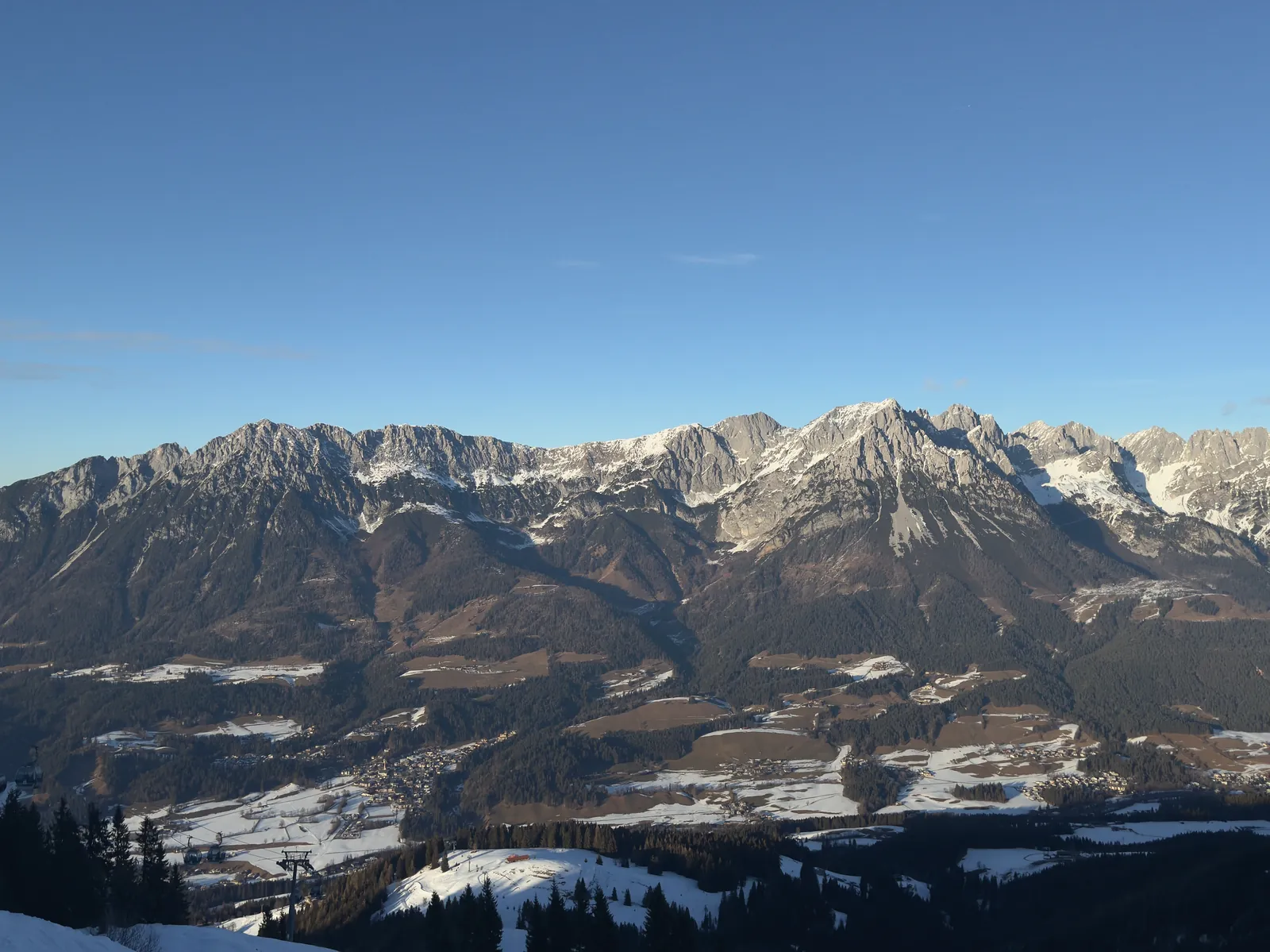 Wilder Kaiser-massivet sett från SkiWelt