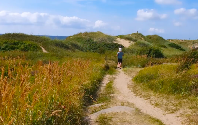 En rosa spargris fylld med sedlar och mynt omgiven av skidutrustning och en checklista.