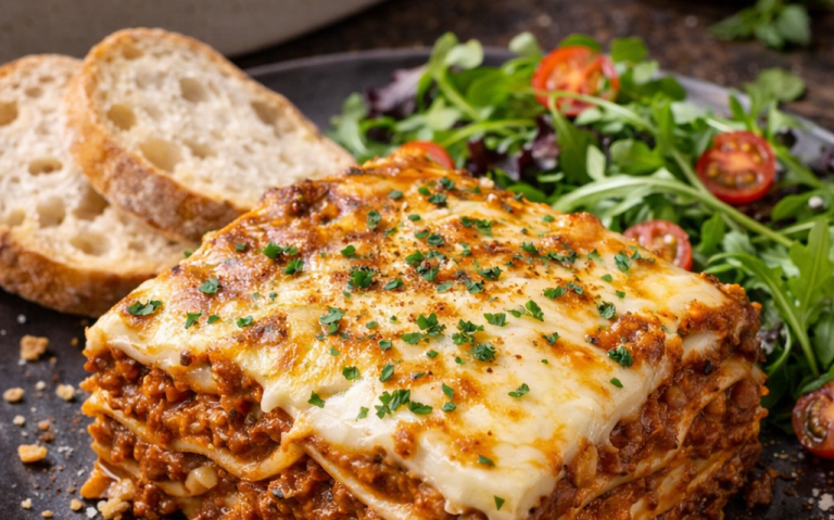 Läsagna med örter, serverad med bröd och en färsk grönsallad.