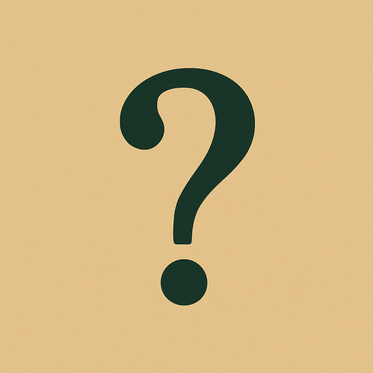 Grön frågetecken på beige bakgrund.